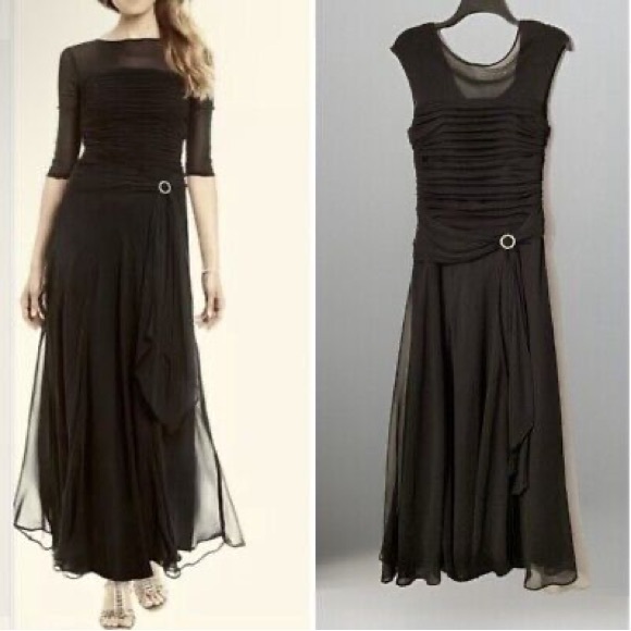 Signature by Sangria Dresses & Skirts - Sangria Womens 14 Maxi Black Long Formal Stretch Dress